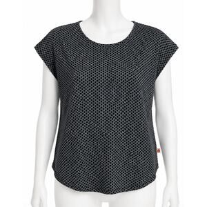 Y2K Curious Gypsy Blouse Size M Gray Short Sleeve Scoop Neck Cotton Indie